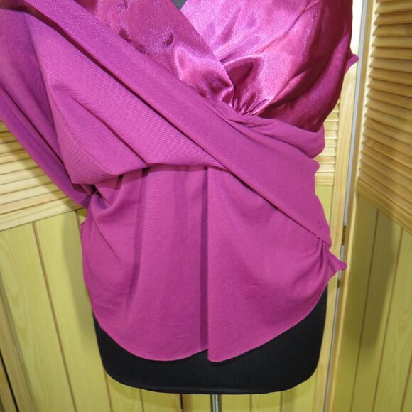 Lane Bryant Plum Satin + Mesh Jeweled CZ Detail Sleeveless Blouse Plus 18-20 - Picture 7 of 10